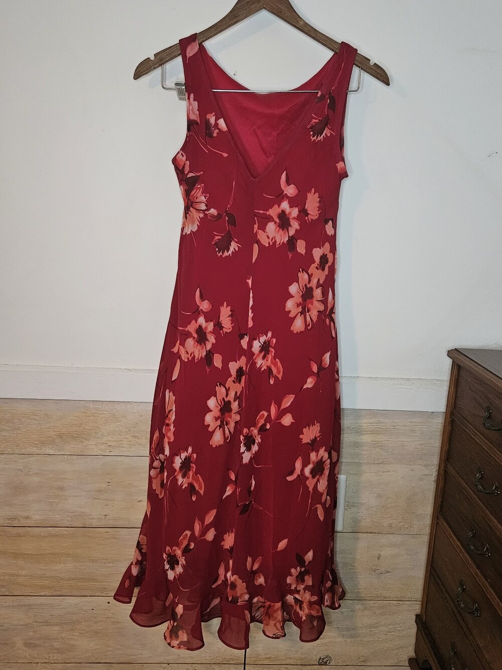 Vintage 90s y2k flowy chiffon floral dress